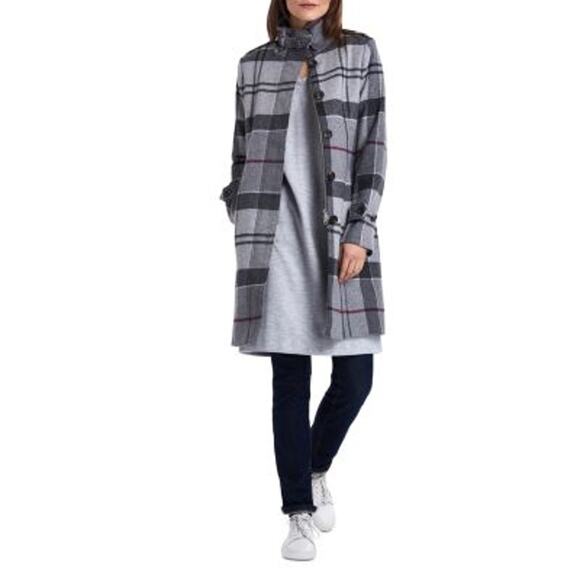 Barbour Seonaid Wool-Blend Plaid Coat - Picture 1 of 15